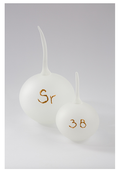 Yhonnie Scarce, It's in the Milk (Set of Two), 2016<br/> Sandblasted glass, dimensions variable