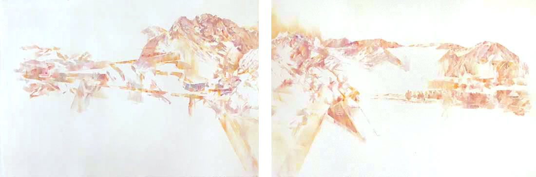 4. 'Cast ability' (diptych), 2016 <br/> pastel on archival paper, 77 x 228 cm