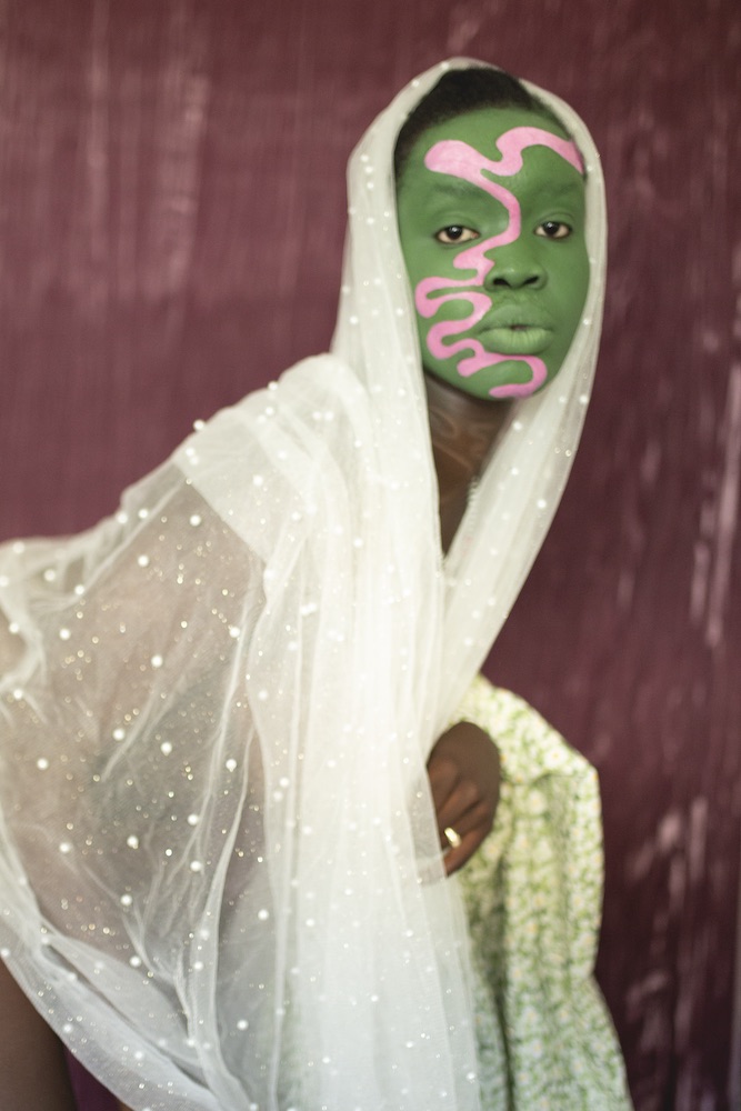 Atong Atem, Green Face with Veil, 2022