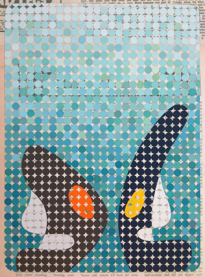 Break point, 2016<br>Gouache on paper dots on archival paper<br>50 x 40 cm framed