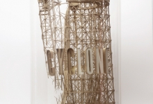 Daniel Agdag, ‘The Decline’ 2013, Cardboard, trace paper, mounted on wooden base with hand blown glass dome, 58.5 x 30.5 cm