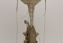 Daniel Agdag, ‘The Inspector’ 2013, Cardboard, trace paper, mounted on wooden base with hand-blown glass dome, 58.5 x 30.5 cm