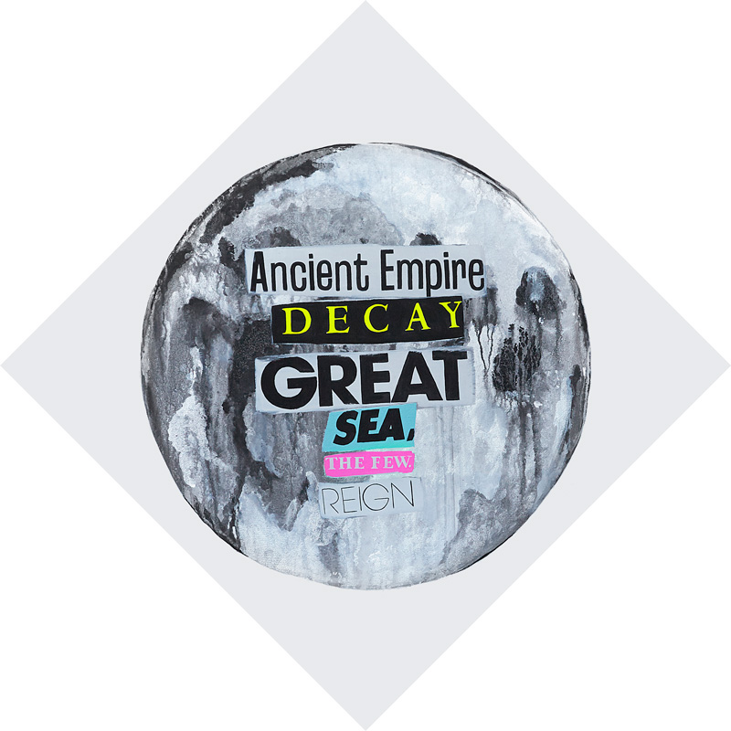10. Ancient Empire, 2015, Acrylic, Tempera, Glitter On Polyester Canvas, 61 x 61 cm